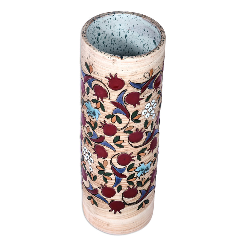  Handmade Ruby Pomegranate Ceramic Vase
