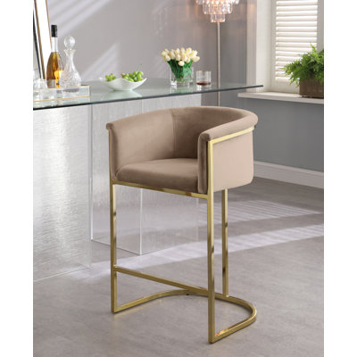 Hani Upholstered Counter Stool with Metal Frame
