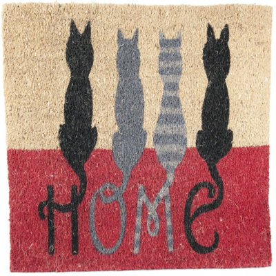 Tapis de porte d'extérieur antidérapant 2 po x 30 po Horwich Cat Home Coir