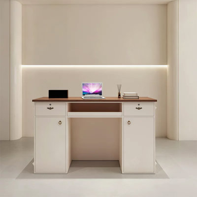 Contemporary Rectangular Manufactured Wood Reception Desk