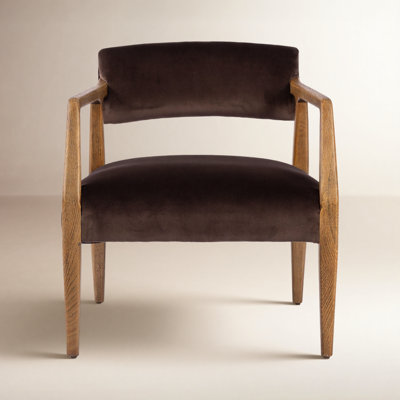 Berthe Oak Genuine Leather Armchair