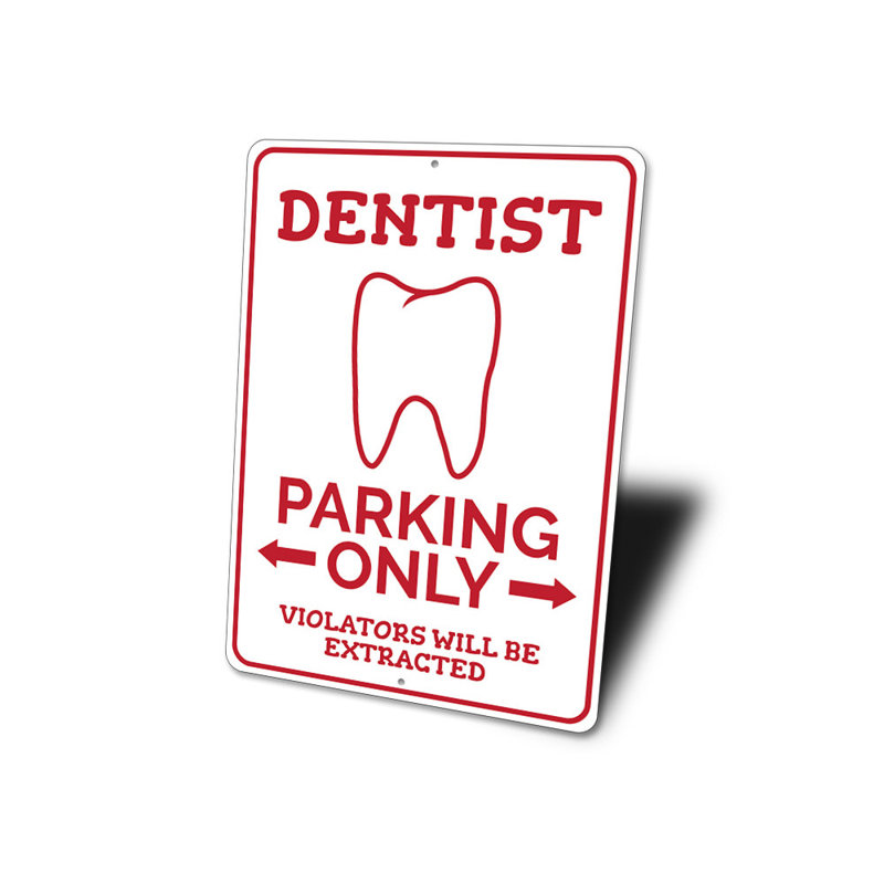 Plaque de dentiste en aluminium, H 14 po x l 10 po x P 0,04 po