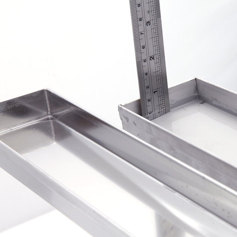 Brushed Stainless Linear Shower Drain Squares, 2.75 Wide