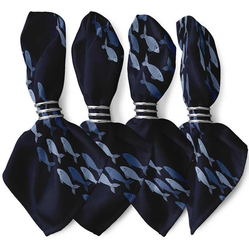 Sudie Polyester Square Napkin, Navy