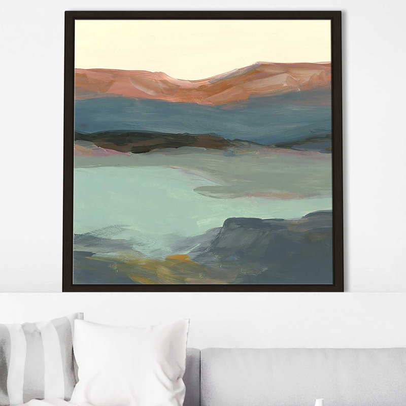" Rolling Bluffs " by Carol Robinson, Espresso Floater Frame, 27.5" H x 27.5" W x 2" D