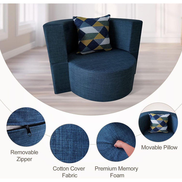 Latitude Run® 36 W Folding Round Chair With Pillow Memory Foam