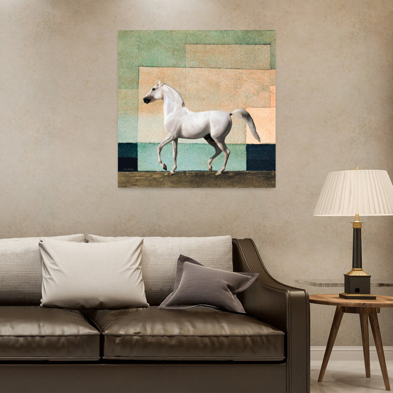 Art abstrait cheval contemporain abstrait, H 32 po x l 32 po