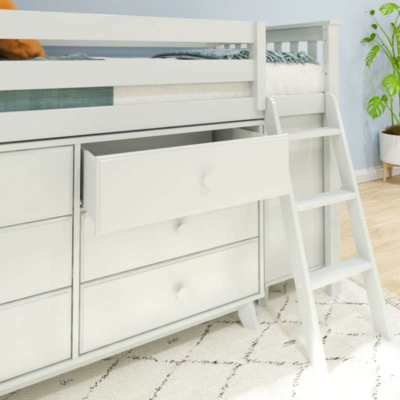 Twin Solid Wood Loft Bed by Max & Lily, White