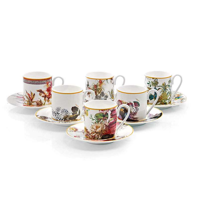 FLOWERS Bone China Coffee Cup