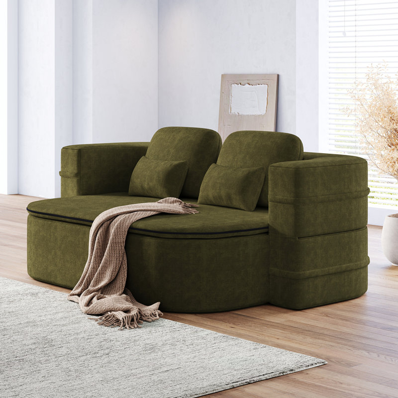 Canapé-lit chenille, Vert