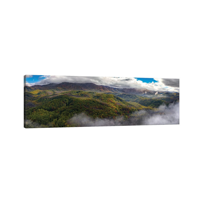 Fog Settling In The Smokies by Jonathan Ross Photography - Wrapped Canvas Panoramic Print