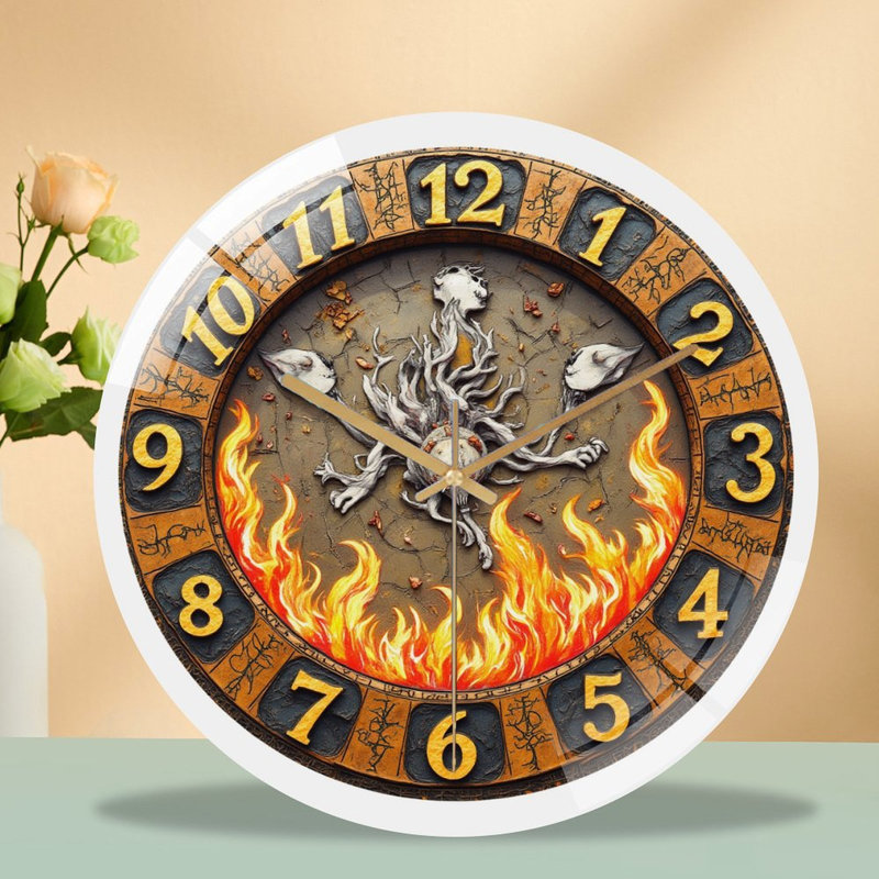 Horloge murale en verre Fiery