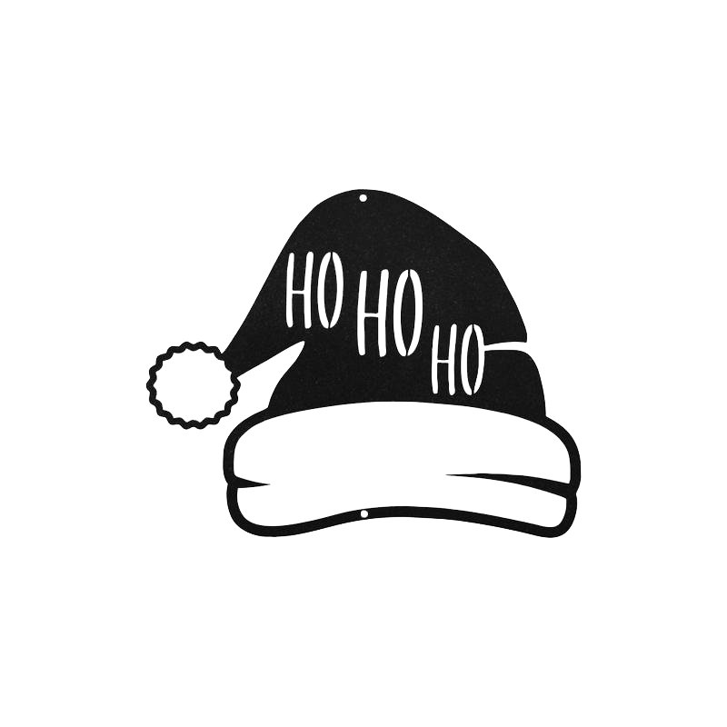 Hohoho Hat Wall Décor, 12" H x 12" W x 0.06" D, White