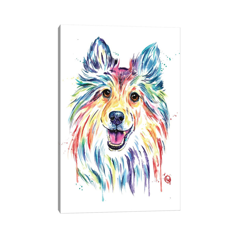 Sheltie by Lisa Whitehouse - Painting on Canvas, Wrapped Canvas, 66.04 cm H x 45.72 cm W x 3.175 cm D