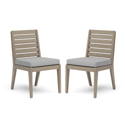 Chaise de salle à manger d'extérieur sans accoudoirs Ojai, ensemble de 2