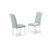 7 Piece Dining Table Set Consist of a Rectangle Dining Room Table with X-Legs and 6 Baby Blue Linen Fabric Upholstered Chairs, wire brushed linen white -246419645-246419644-178900743