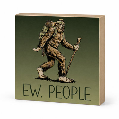 Panneau en bois Bigfoot Ew People - Décoration pour cabane et repaire d'homme sur le thème du Sasquatch