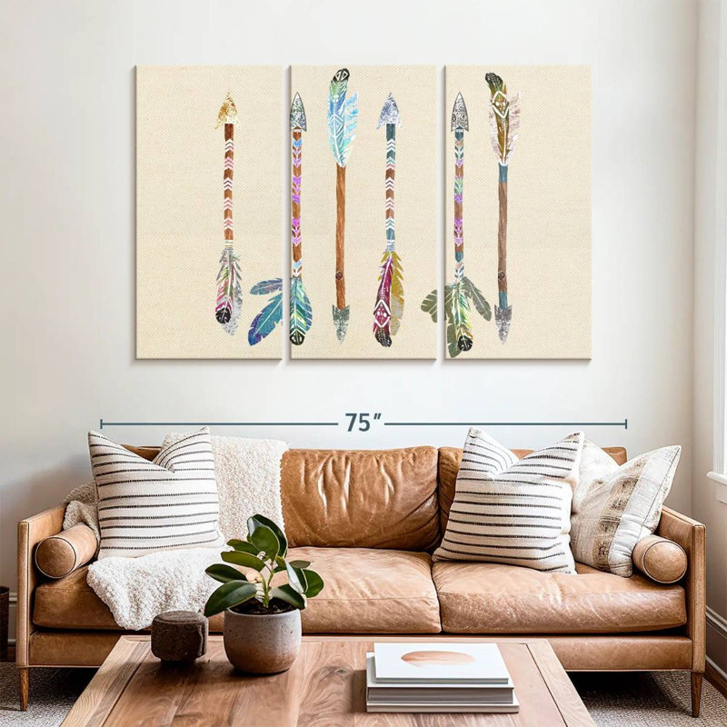 Kerner Decorative Boho Feathers, 42" H x 65" W