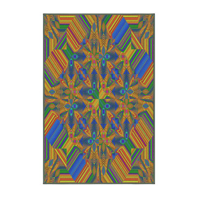 Tapis orange à motif abstrait