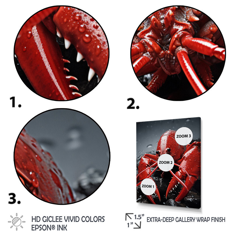 Laurelyn Crayfish Elusive Crayfish sur toile, Cadre photo noir, H 20 po x l 12 po x P 1 po