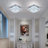 Dimmable Crystal LED Square Flush Mount Chandelier, 9.8" Ceiling Light Fixture For Dining Room, Kitchen, Foyer