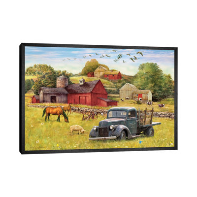 Tally Ho Farms and Truck 1 Piece Wall Art on Canvas
