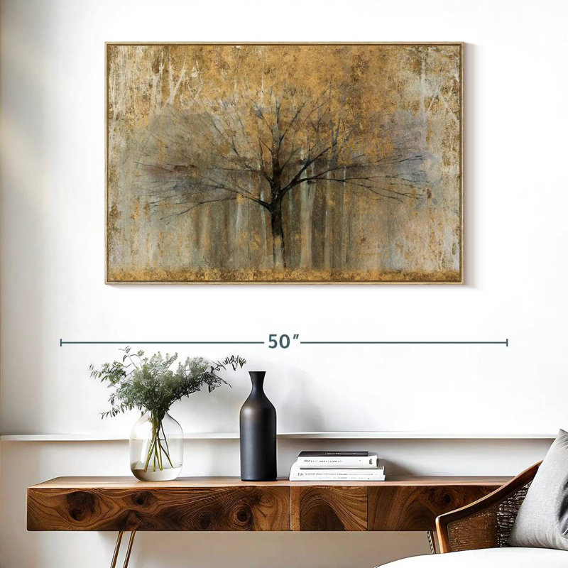 Or à bras ouverts, Cadre flottant en bois naturel, 40 po x 27 po