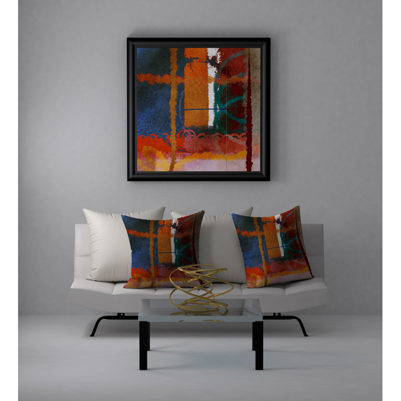 Abstract Reversible Throw Pillow, 18" x 18"