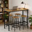 Ensemble de table de bar et tabourets 5 pièces à hauteur de comptoir, conception peu encombrante avec charme industriel pour les espaces de vie compacts