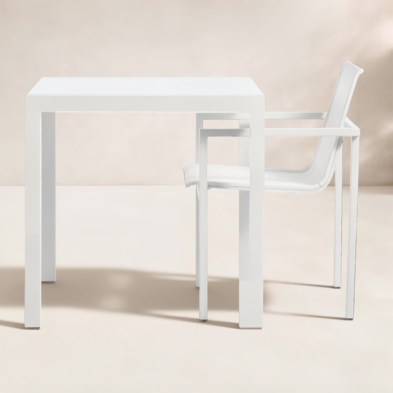Skiff Outdoor Dining Table , in. W 35'' in. D, White, 35" D x 35" L