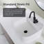 Gerber Cymira 16 po Lavabo de salle de bain à vasque carrée douce, lavabo en céramique en argile réfractaire émaillée blanche avec trou de robinet, cuve d'évier transitionnelle moderne