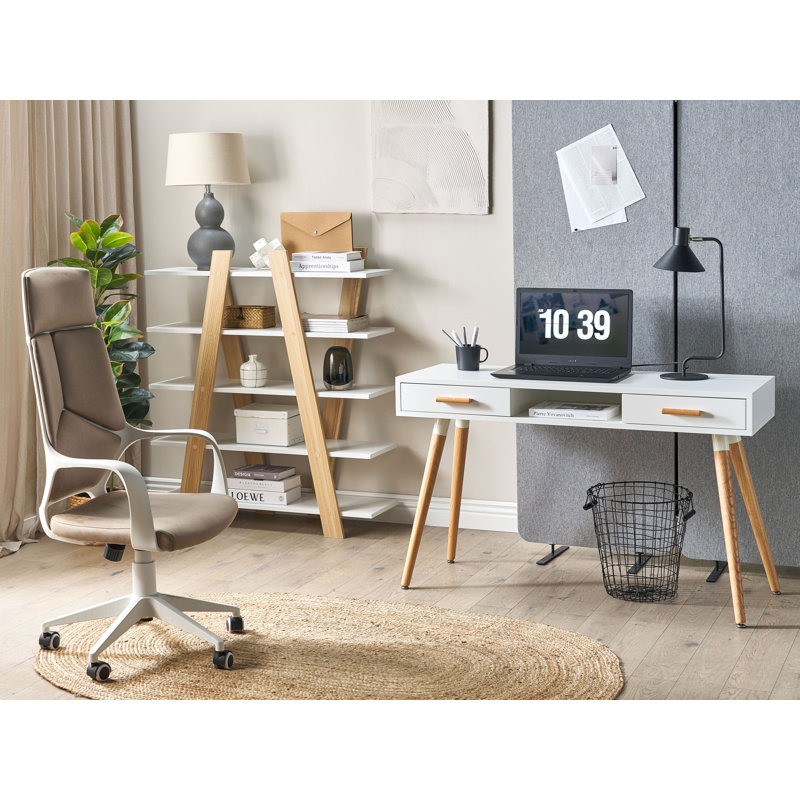 Lacey-Mai Solid Wood Base Computer Desk, White