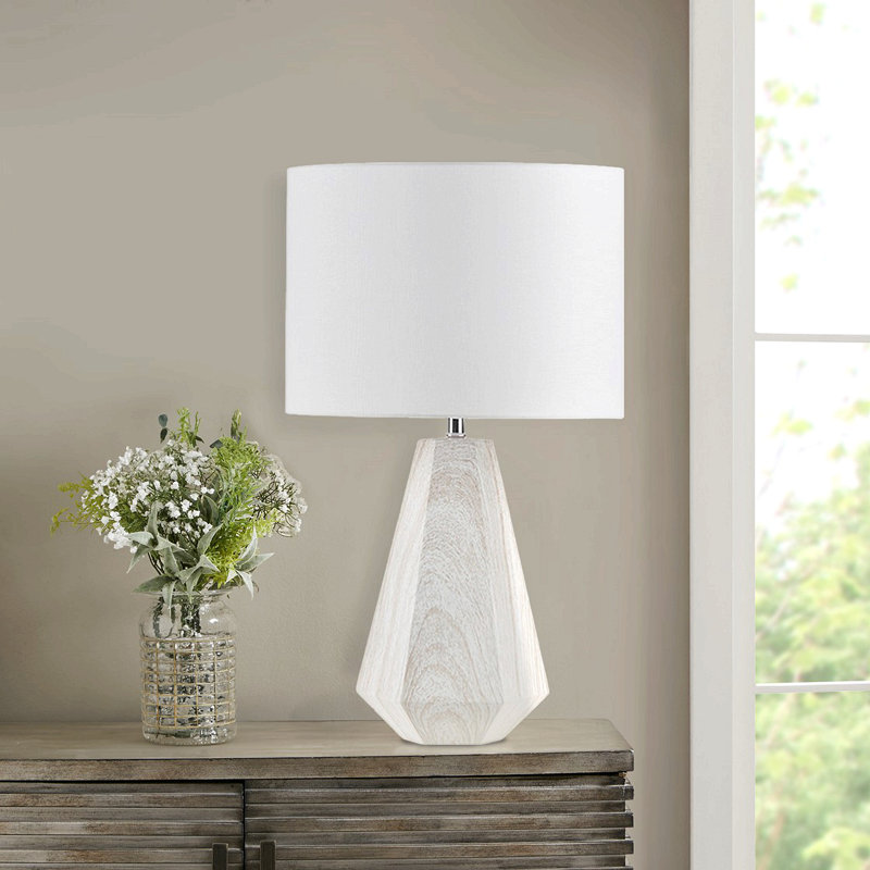 Lampe de table 23 po en résine avec texture de faux bois