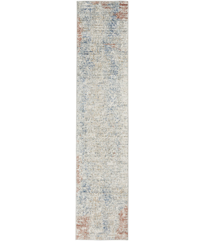 Tapis beige contemporain contemporain, Tapis de couloir 2 pi 2 po x 10 pi