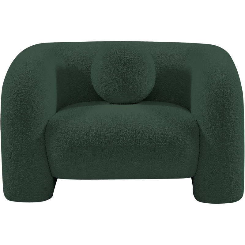 Fauteuil l 44 po Izadora, Tissu bouclé vert