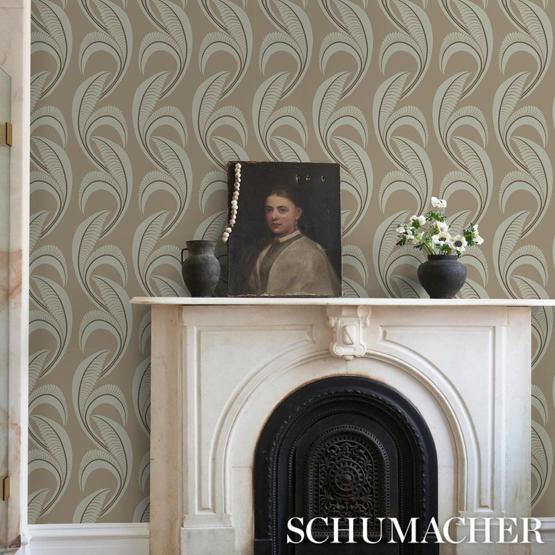 Schumacher x Neisha Crosland Banana Leaf Wallpaper, Tobacco