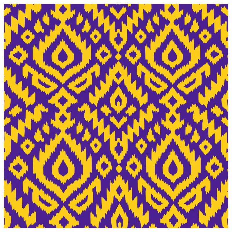 Yellow Purple Ikat Pattern Duvet Covers, King