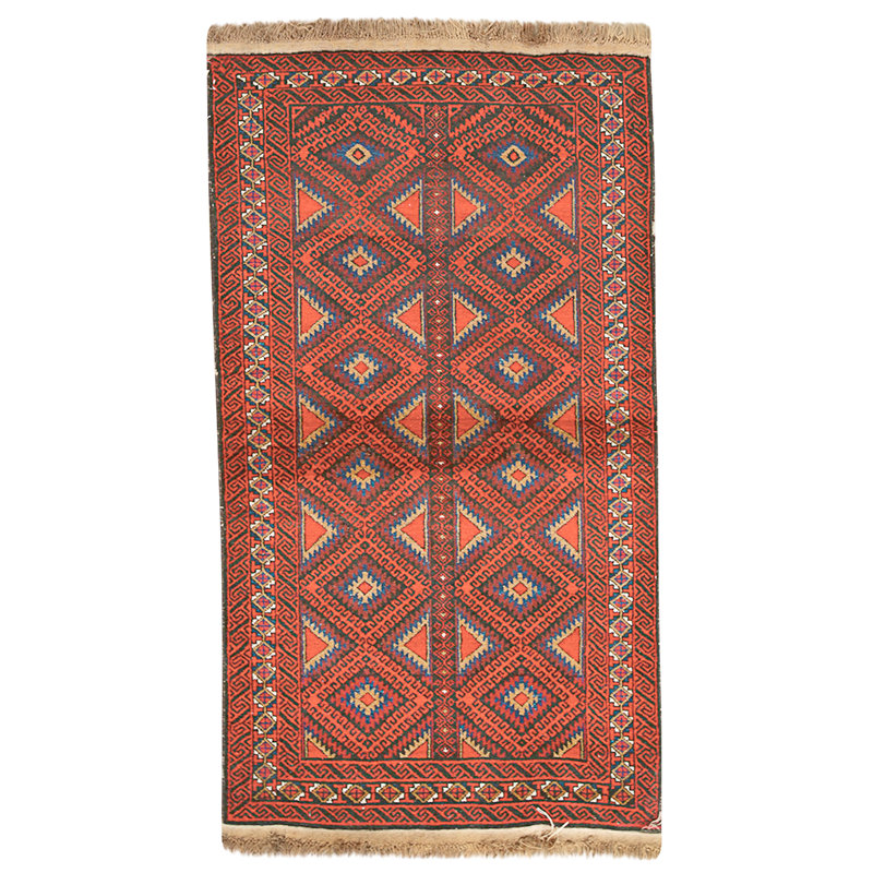 Hand Knotted Wool Area Rug in Multi