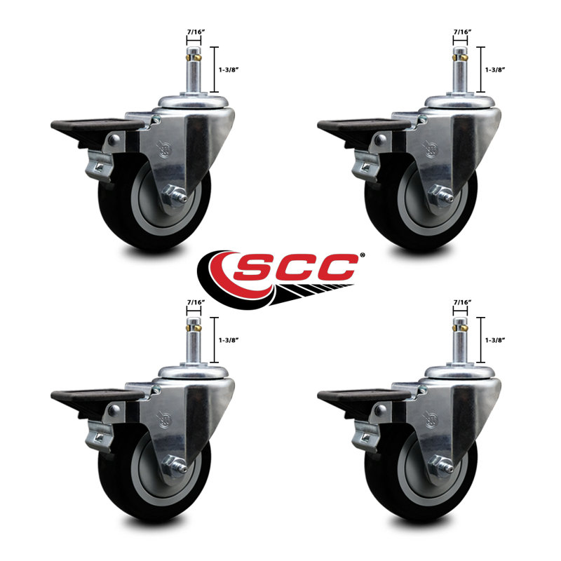Grip Ring Stem Caster, Black