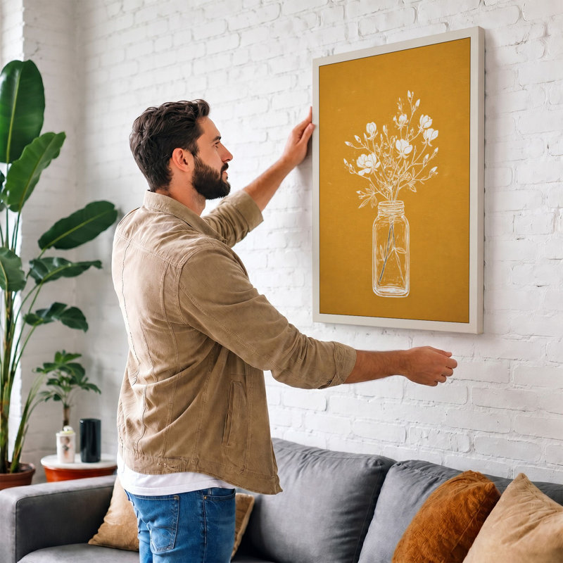 Dried Flowers In Glass Botanical - Print, 24x16 - 61.0 x 40.6 cm, White Border