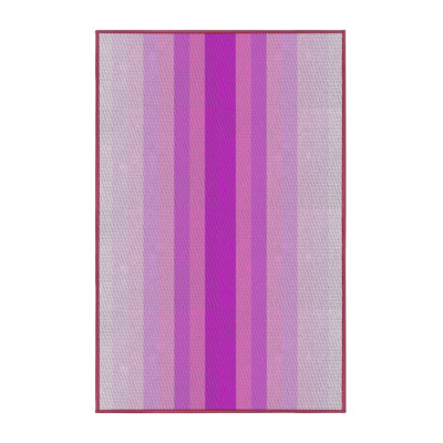 Tapis rose à rayures Khaled