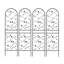 Paquet de 4 treillis de jardin en métal 71 po x 19,7 po antirouille pour plantes grimpantes