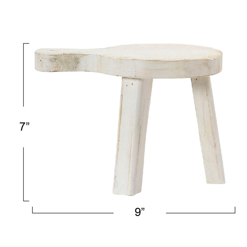 Tabouret en bois, Blanc