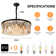 Aurthur 9 - Light Dimmable  Black Round Crystal Chndelier Flush Mount