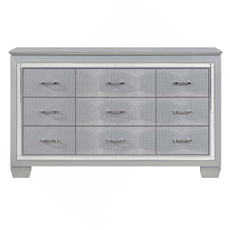 Meuble de chambre à coucher moderne en bois 1 pièce, Argent argent