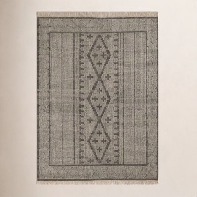 Messina Gray Brown Hand-Woven Wool Rug