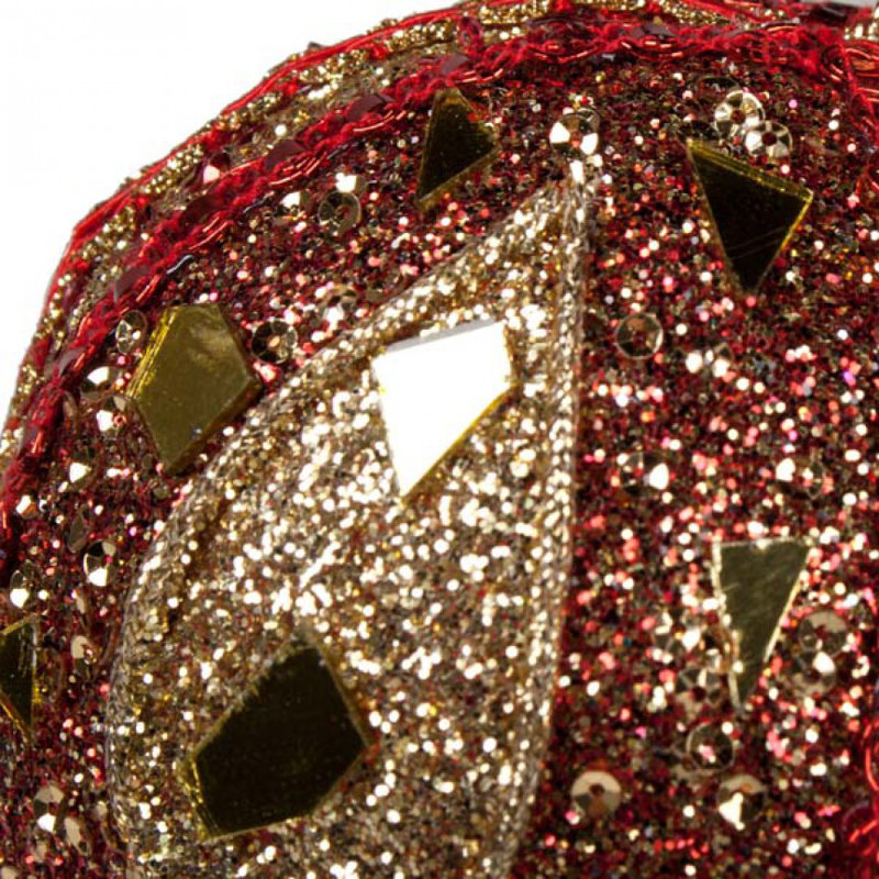 10cm Bauble, Red and Gold