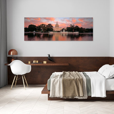 Us Capitol Washington Dc Peaceful Abstract Contemporary Architecture Sunset Wall Art