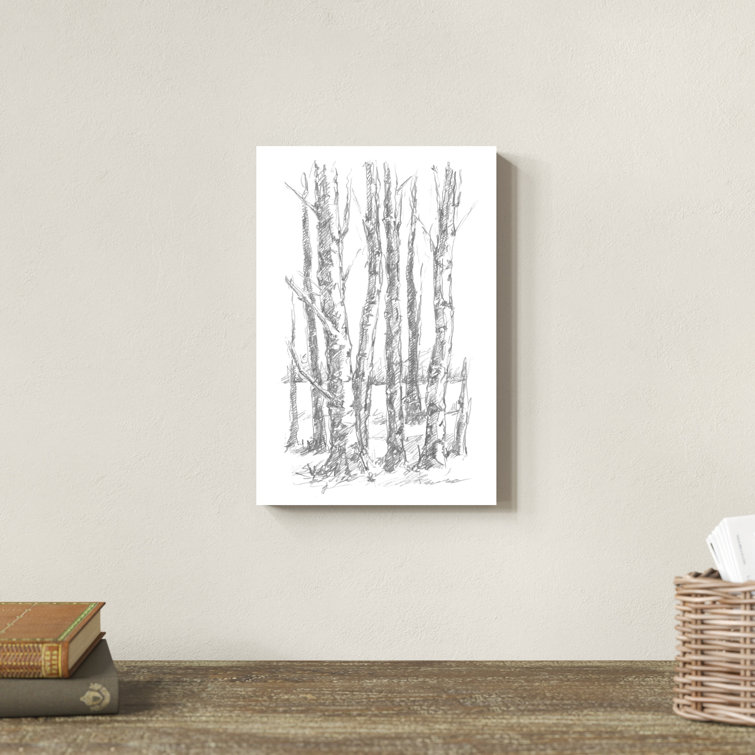 Birch+Tree+Sketch+I+On+Canvas+by+Ethan+Harper+Painting