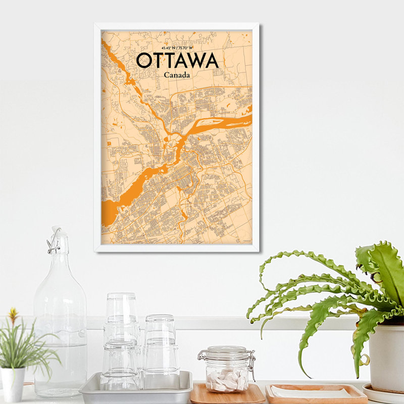 «Ottawa City Map», impression, H 27,6 po x l 19,7 po